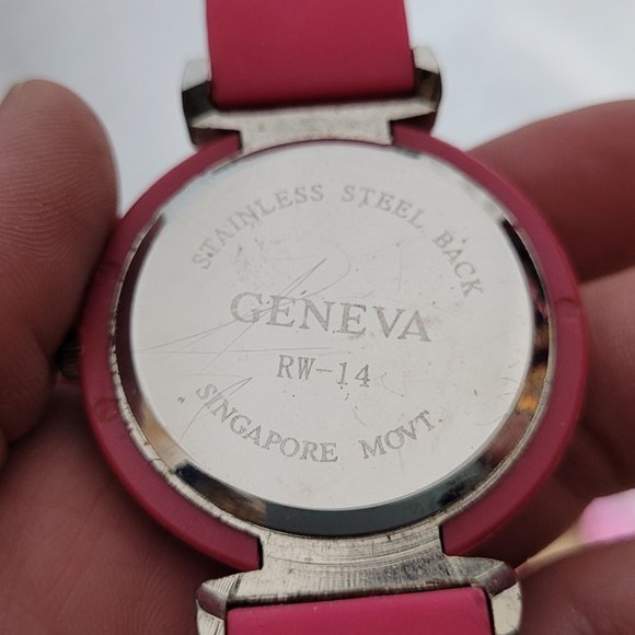 Geneva Watch Lot of 7 Pink Silicone Bands Untested No Batteries For Parts Asst - Picture 5 of 16